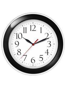 Часы настенные ход плавный, Troyka 122201203, круглые, 30*30*5, черная рамка