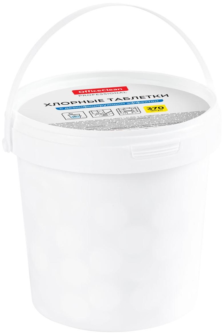 Хлорные таблетки OfficeClean Professional, с дезинфицирующим эффектом, ведро, 370 табл.