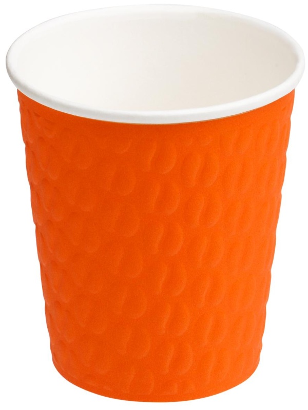 Стаканы одноразовые OfficeClean 250мл, набор 33шт., бумажные двухслойные, оранжевые, хол/гор