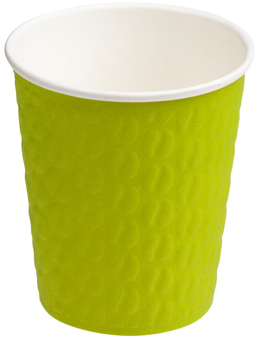Стаканы одноразовые OfficeClean 250мл, набор 33шт., бумажные двухслойные, салатовые, хол/гор