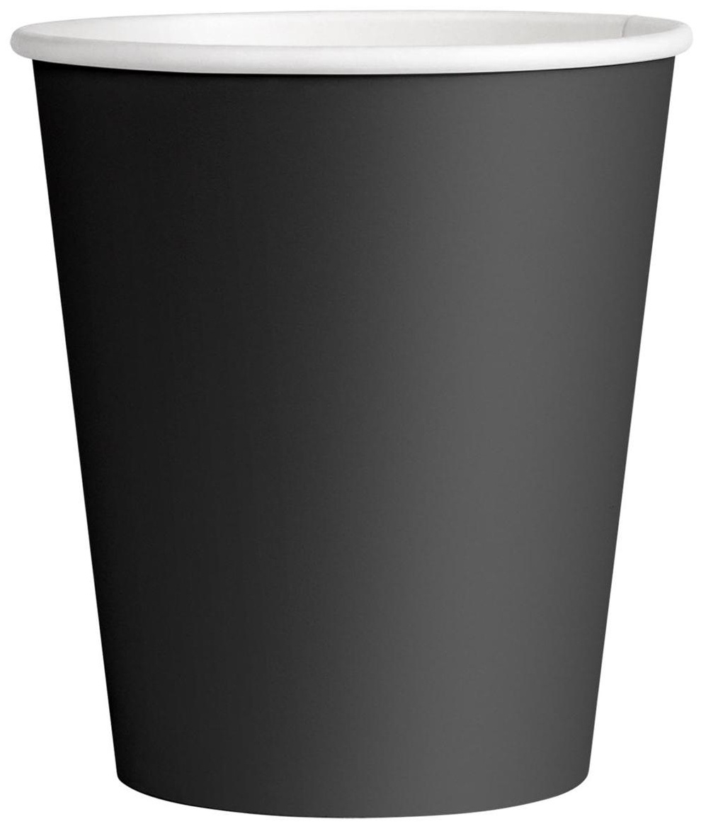 Стаканы одноразовые OfficeClean 250мл, набор 50шт., бумажные однослойные, черные, хол/гор