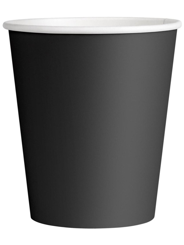 Стаканы одноразовые OfficeClean 250мл, набор 50шт., бумажные однослойные, черные, хол/гор