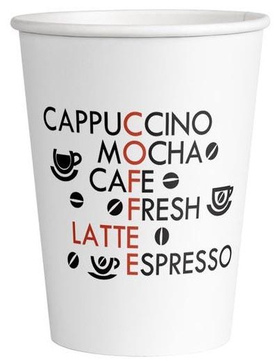 Стаканы одноразовые OfficeClean 300мл, набор 50шт., бумажные однослойные, с печатью, хол/гор