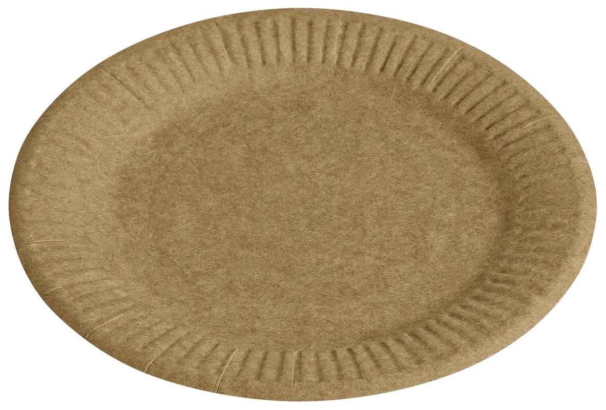 Тарелки одноразовые бумажные OfficeClean, набор 100шт., крафт, 180мм