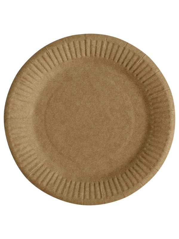 Тарелки одноразовые бумажные OfficeClean, набор 100шт., крафт, 180мм