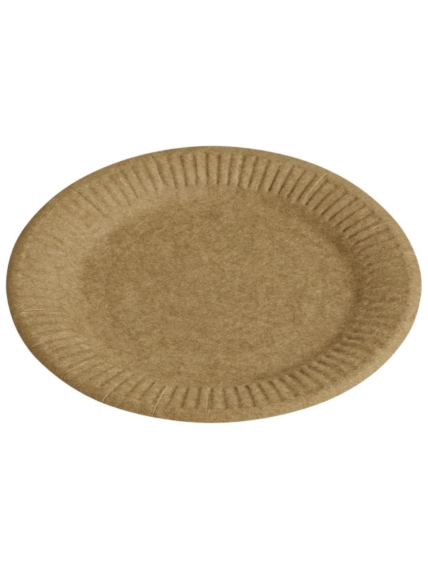 Тарелки одноразовые бумажные OfficeClean, набор 100шт., крафт, 180мм