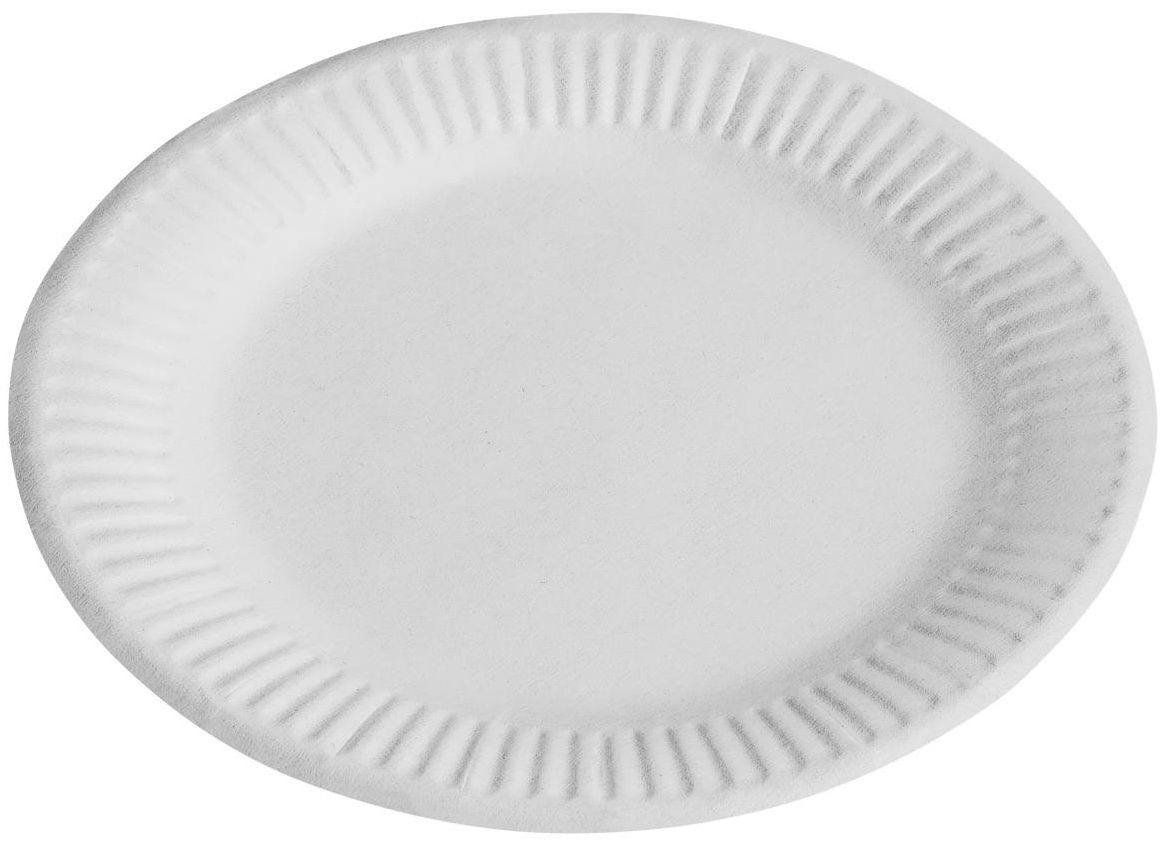 Тарелки одноразовые бумажные OfficeClean, набор 100шт., белые мелованные, 180мм