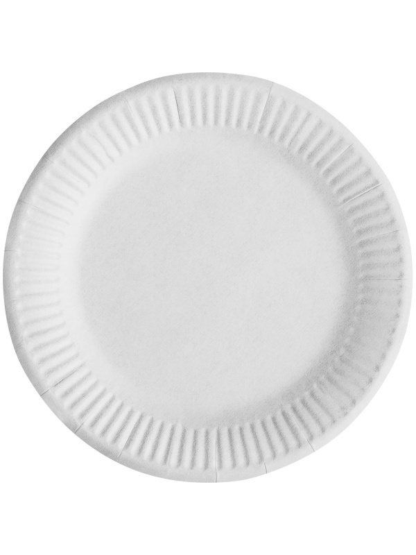Тарелки одноразовые бумажные OfficeClean, набор 100шт., белые мелованные, 180мм