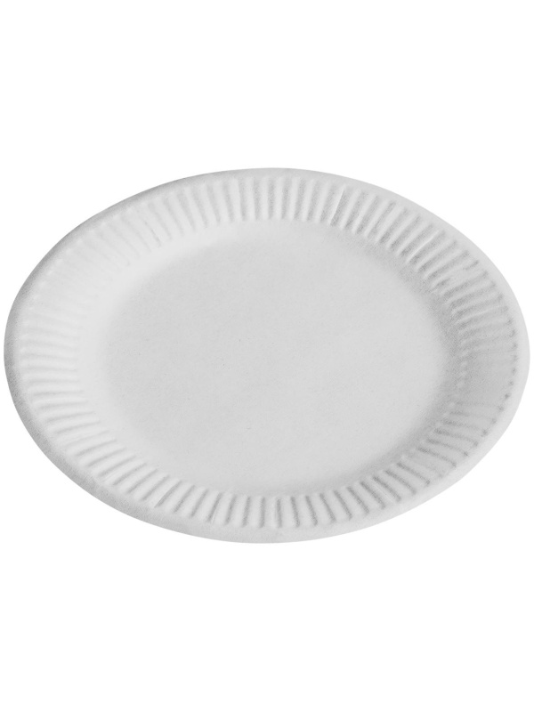 Тарелки одноразовые бумажные OfficeClean, набор 100шт., белые мелованные, 180мм