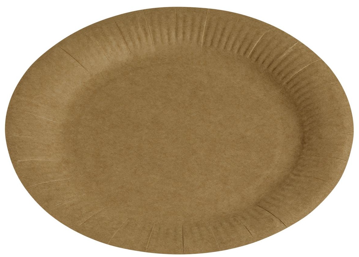 Тарелки одноразовые бумажные OfficeClean, набор 100шт., крафт, 230мм