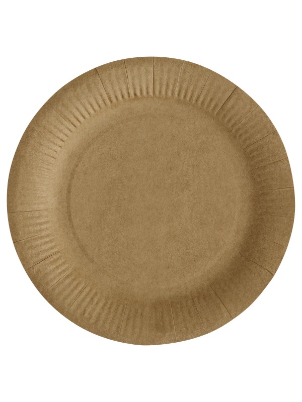 Тарелки одноразовые бумажные OfficeClean, набор 100шт., крафт, 230мм