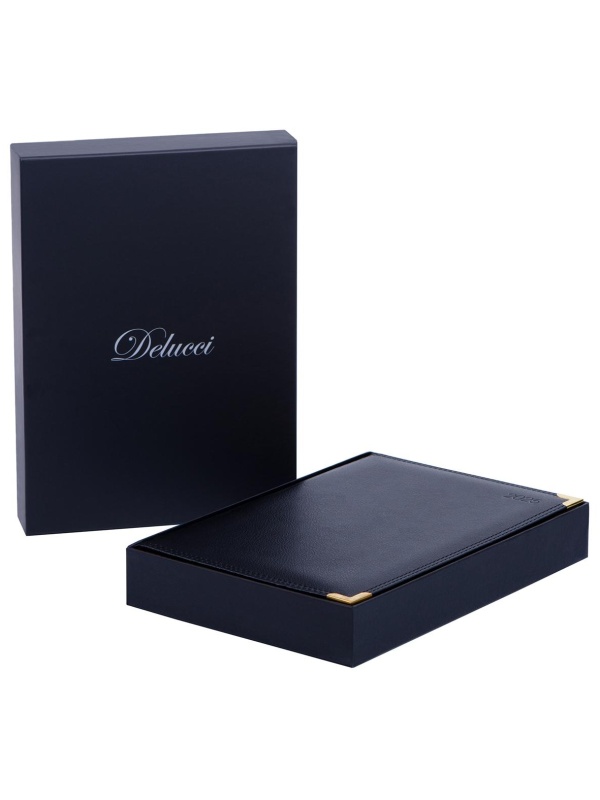 Ежедневник датированный 2025г., А4-(В5), 184л., Delucci, Фактурная кожа, зол. срез, черный, 1 шт.