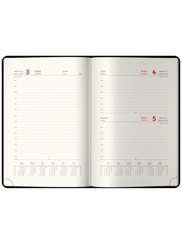 Ежедневник датированный 2025г., А5, 184л., кожзам, Berlingo 