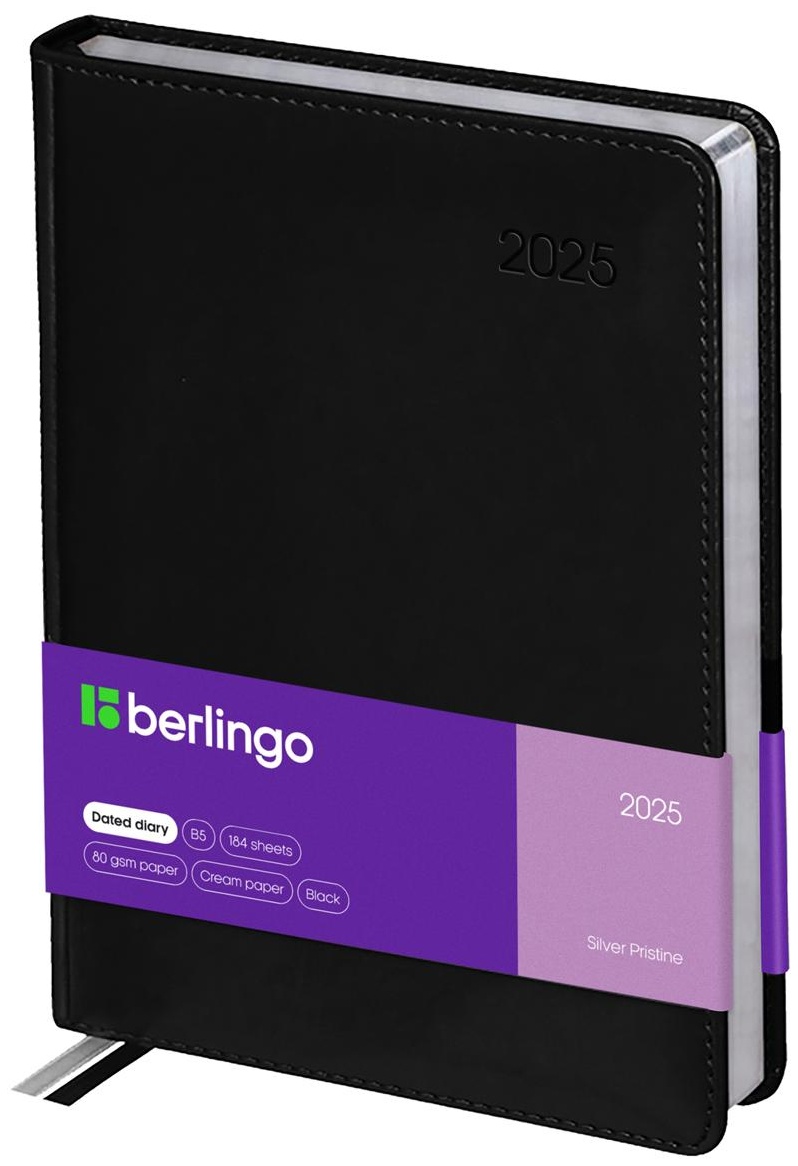 Ежедневник датированный 2025г., А4-(В5), 184л., кожзам, Berlingo 
