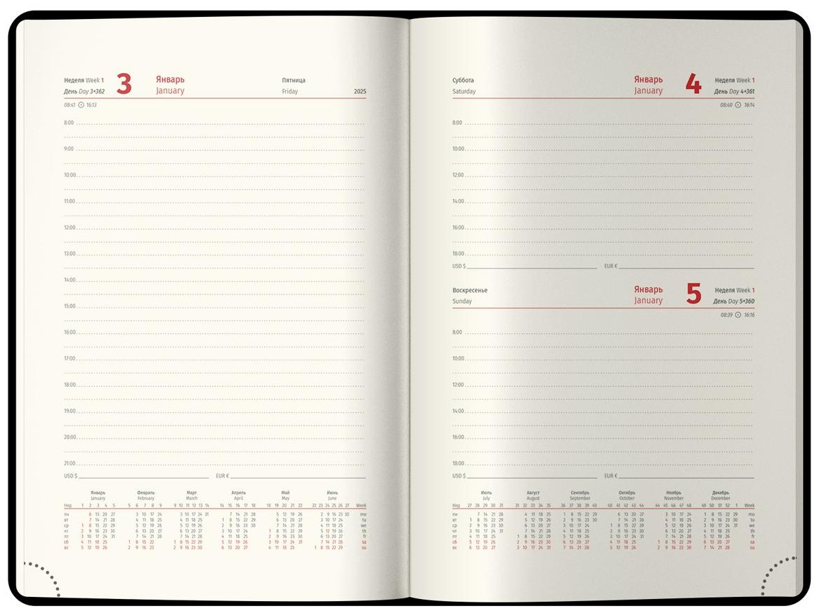 Ежедневник датированный 2025г., А5, 184л., кожзам, Berlingo 