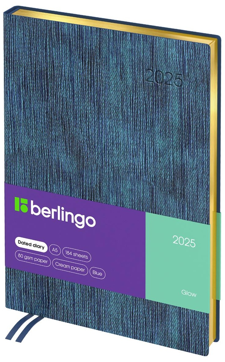 Ежедневник датированный 2025г., А5, 184л., кожзам, Berlingo 