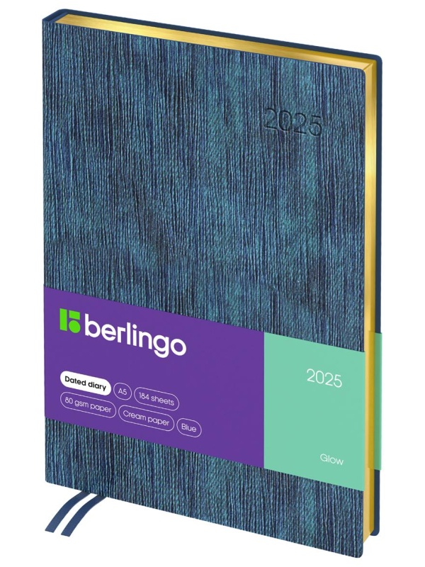 Ежедневник датированный 2025г., А5, 184л., кожзам, Berlingo 