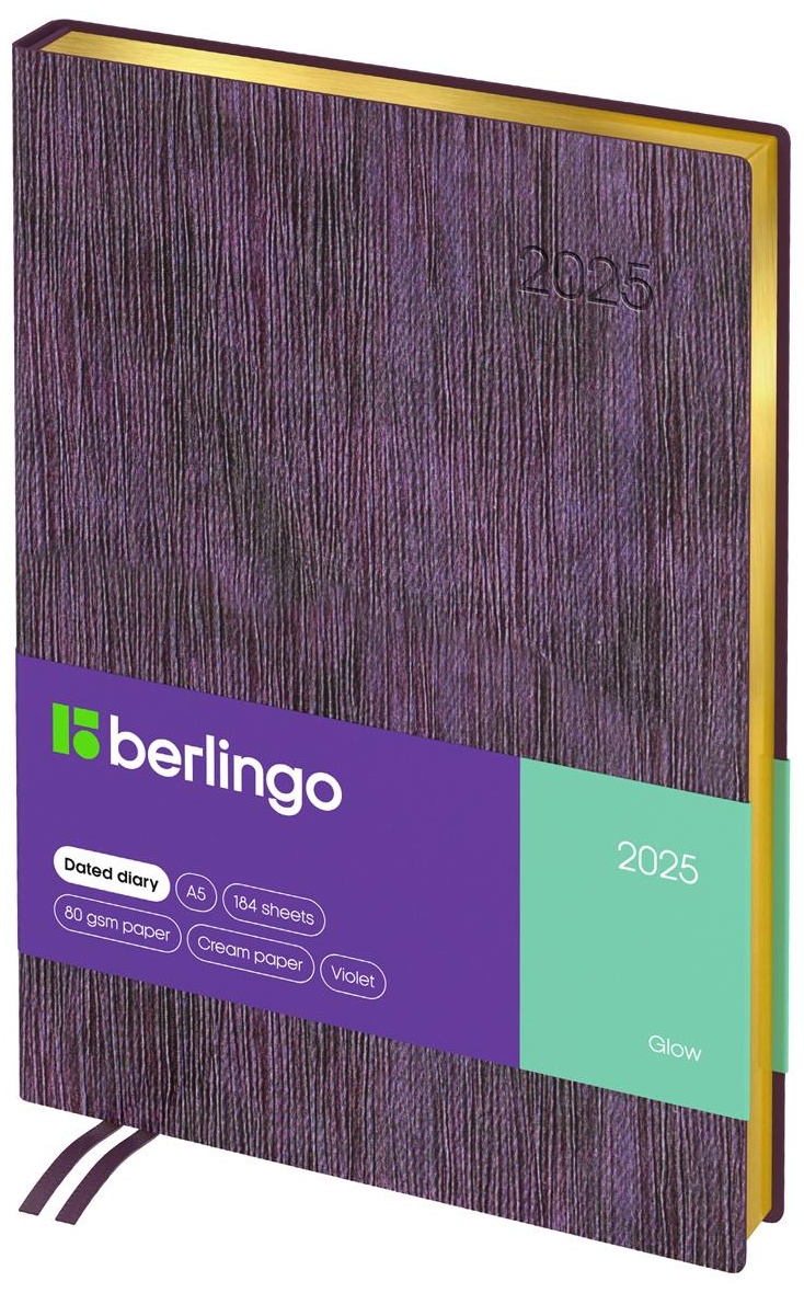 Ежедневник датированный 2025г., А5, 184л., кожзам, Berlingo 