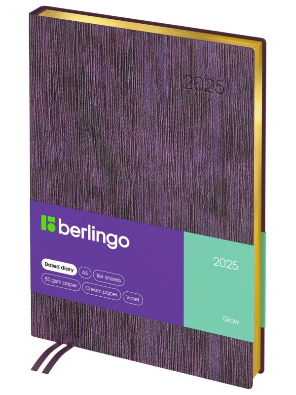 Ежедневник датированный 2025г., А5, 184л., кожзам, Berlingo 
