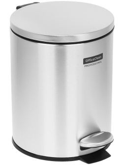 Ведро-контейнер для мусора (урна) OfficeClean Professional SIMPLE, 3л, нержавеющая сталь, хром