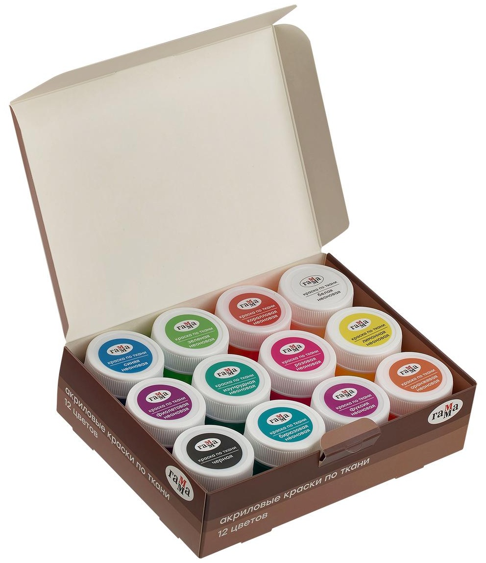 Краски по ткани акриловые Гамма 