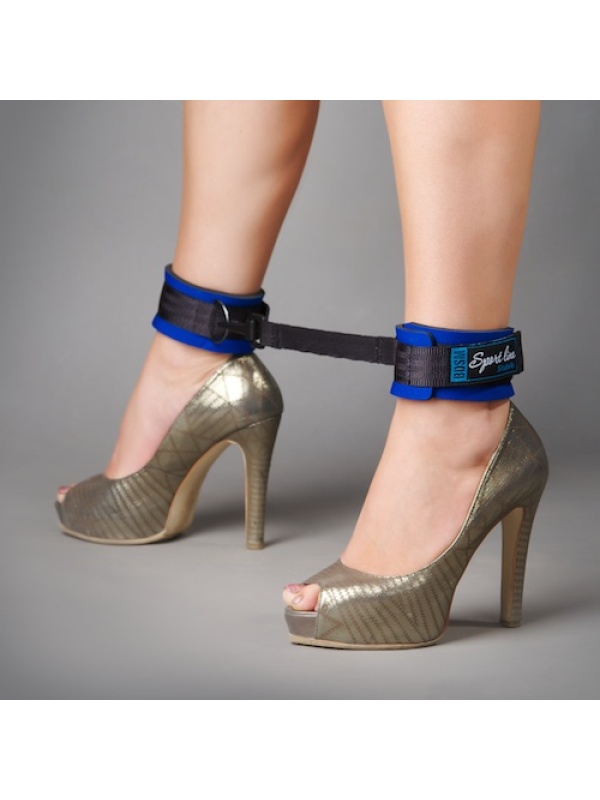 Сине-чёрные оковы на ноги из неопрена