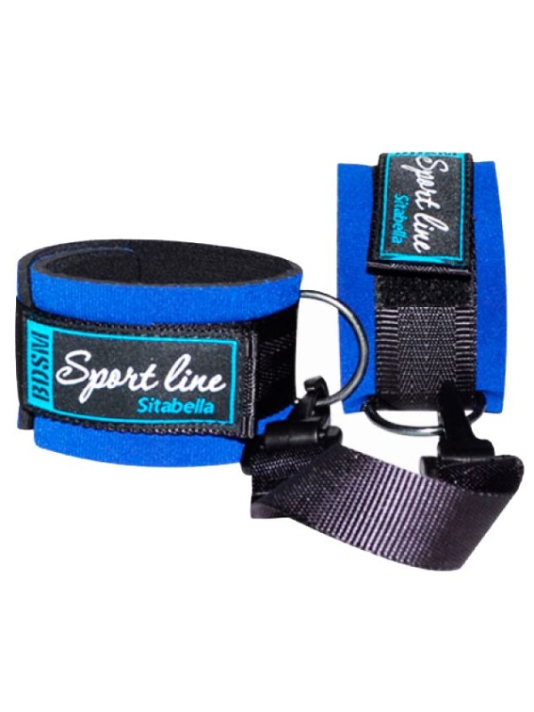 Сине-чёрные оковы на ноги из неопрена