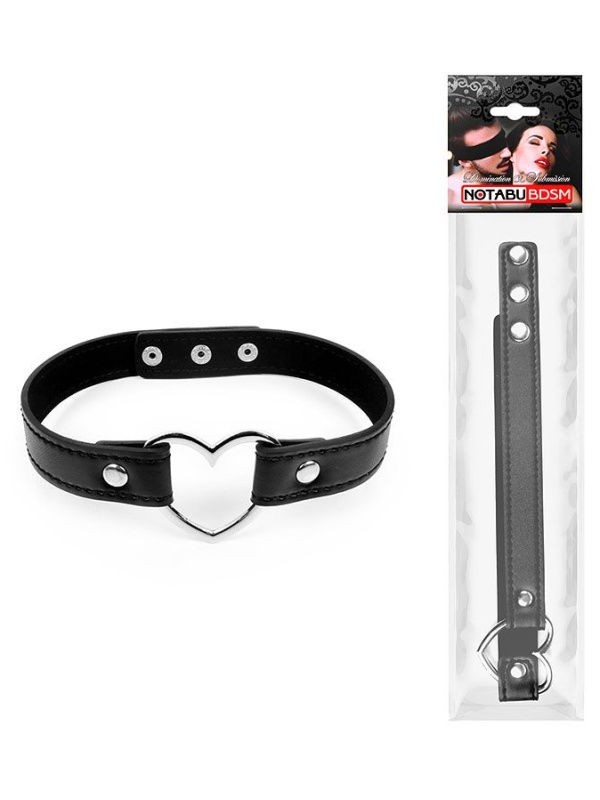 Черный ошейник с сердечком