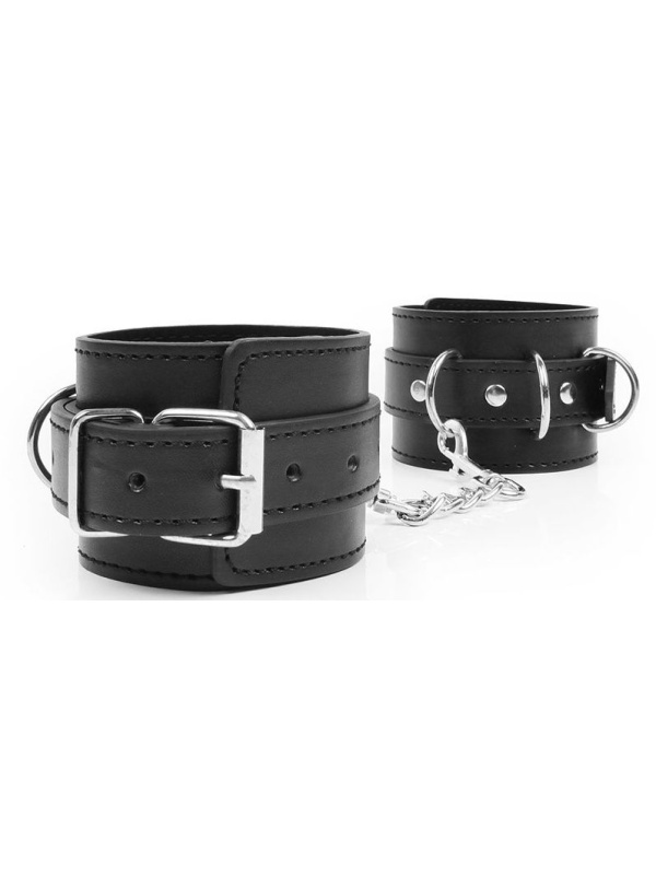 Черные оковы на регулируемых ремешках с цепочкой