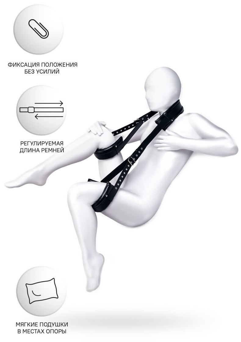 Черные кожаные стропы для фиксации Anonymo