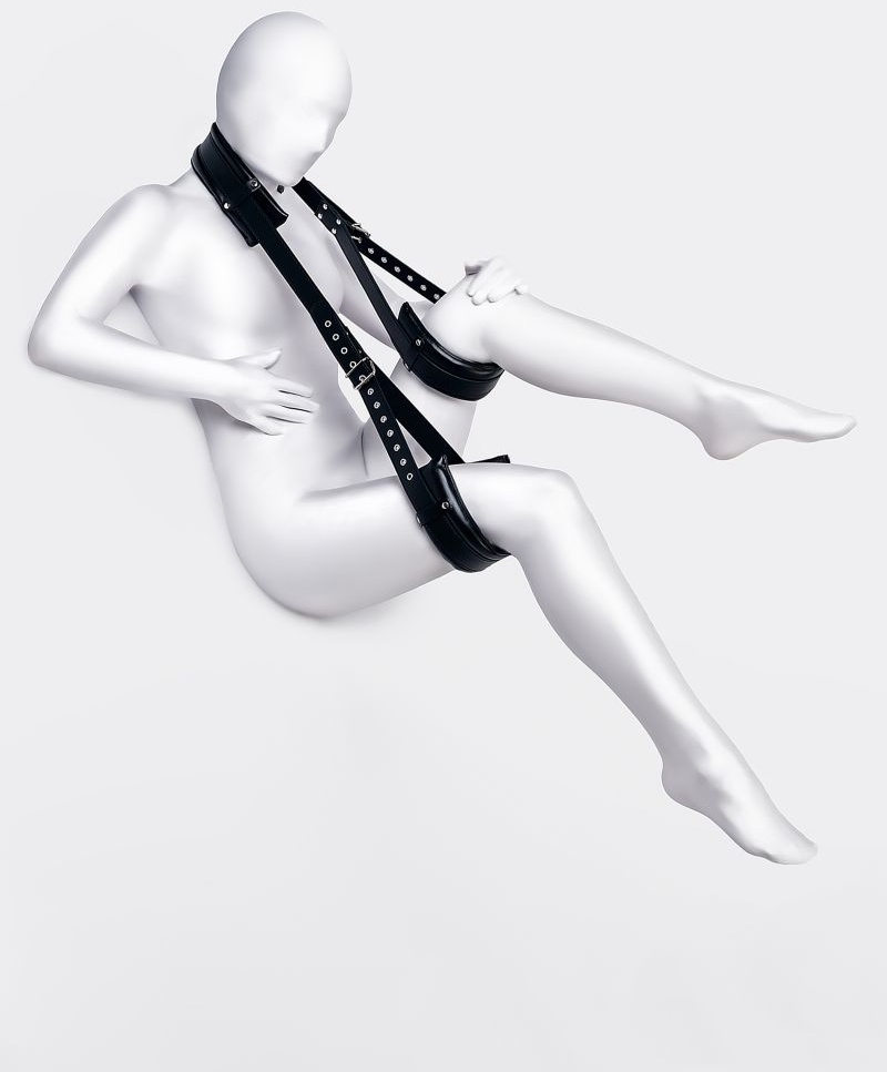 Черные кожаные стропы для фиксации Anonymo