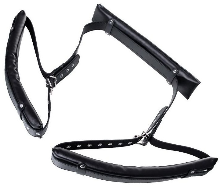 Черные кожаные стропы для фиксации Anonymo