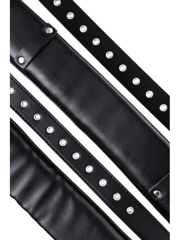 Черные кожаные стропы для фиксации Anonymo