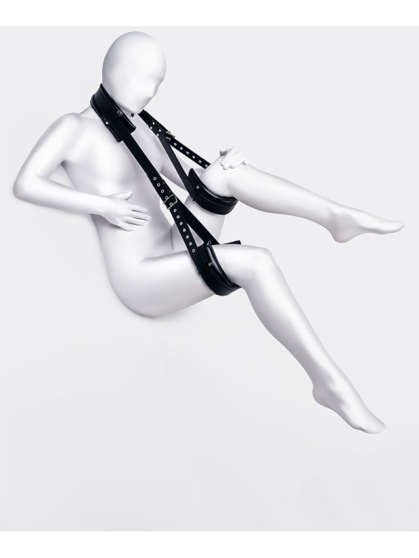 Черные кожаные стропы для фиксации Anonymo