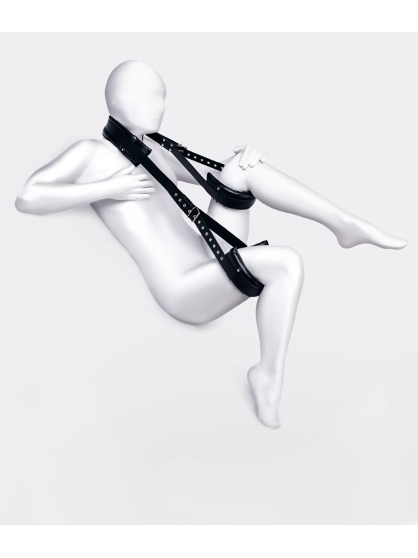 Черные кожаные стропы для фиксации Anonymo