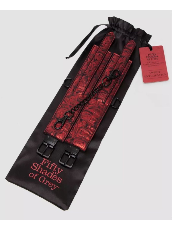 Красно-черные наручники Reversible Faux Leather Wrist Cuffs