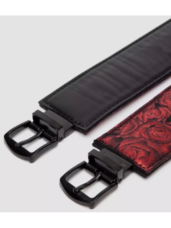 Красно-черные наручники Reversible Faux Leather Wrist Cuffs