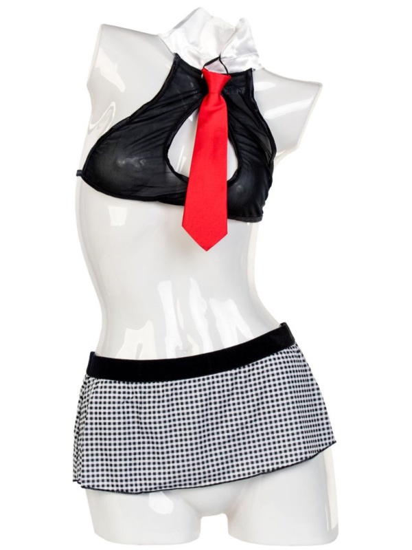 Надувная секс-кукла с реалистичной головой в костюме учительницы