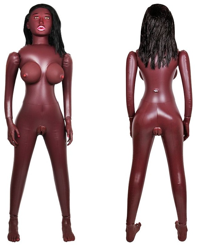 Темнокожая надувная секс-кукла с вибрацией Лионелла