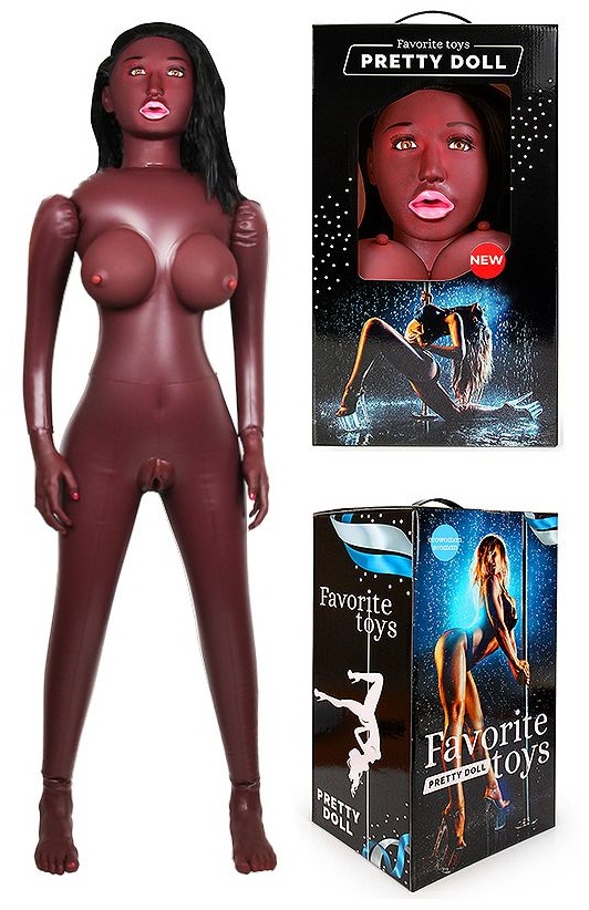 Темнокожая надувная секс-кукла с вибрацией Лионелла