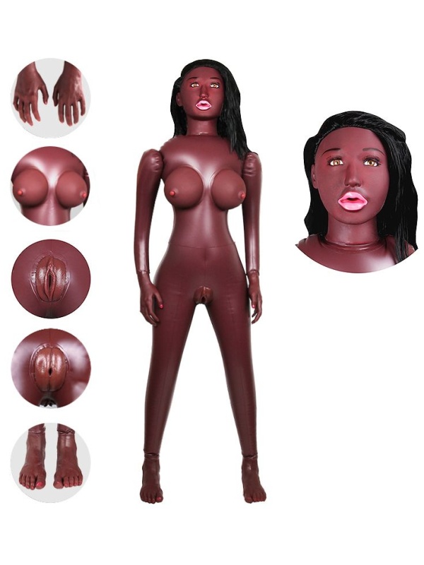 Темнокожая надувная секс-кукла с вибрацией Лионелла