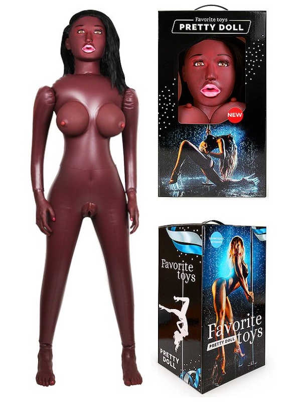 Темнокожая надувная секс-кукла с вибрацией Лионелла
