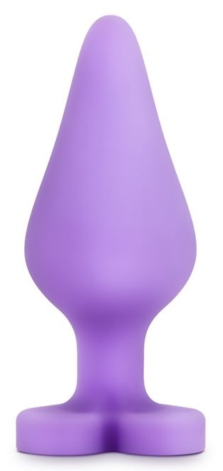 Фиолетовая анальная пробка Naughty Candy Heart Do Me Now - 8,9 см.