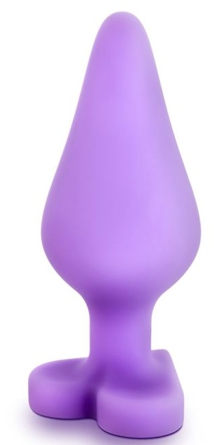Фиолетовая анальная пробка Naughty Candy Heart Do Me Now - 8,9 см.