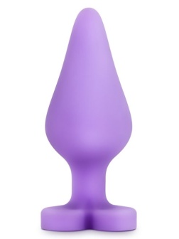 Фиолетовая анальная пробка Naughty Candy Heart Do Me Now - 8,9 см.