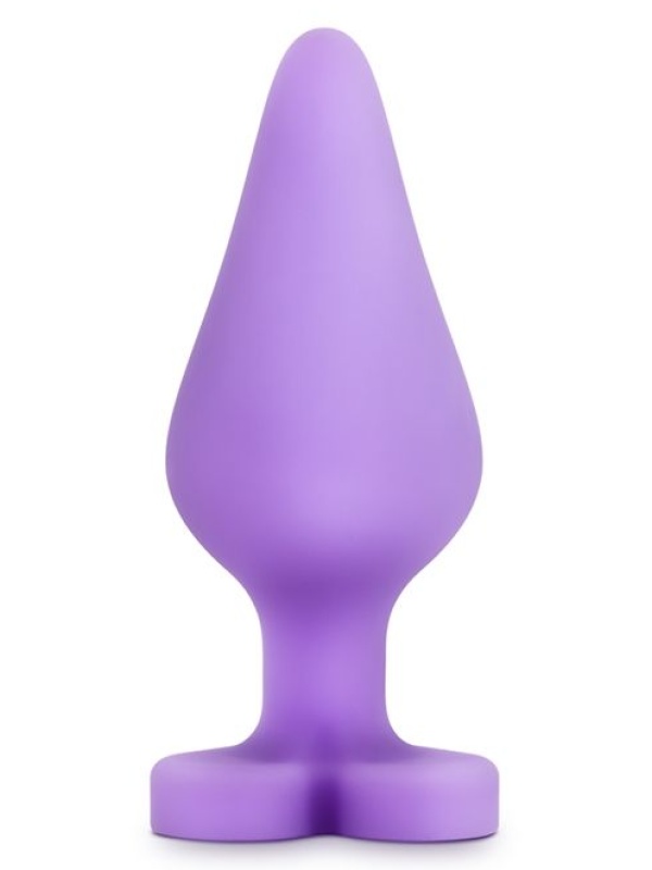 Фиолетовая анальная пробка Naughty Candy Heart Do Me Now - 8,9 см.