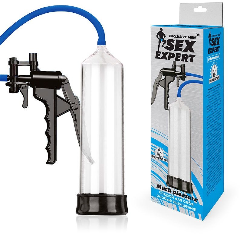 Прозрачная вакуумная помпа Sex Expert с насосом