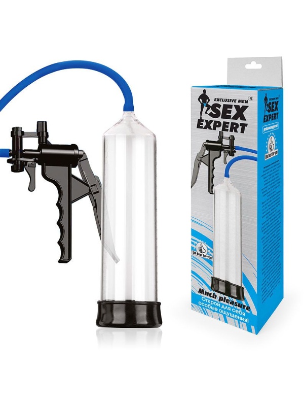 Прозрачная вакуумная помпа Sex Expert с насосом