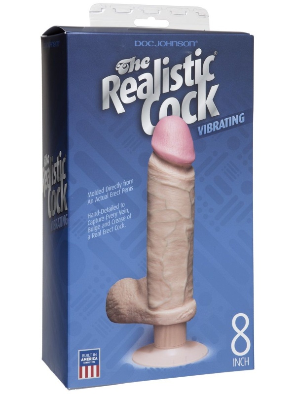 Вибромассажер реалистичной формы The Realistic Cock Vibrating 8” - 23,6 см.