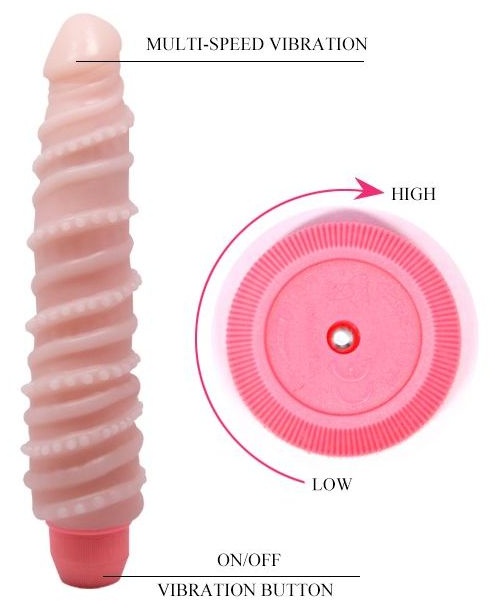 Гнущийся вибромассажер с хребтом - 19,5 см.